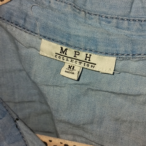 MPH Collection Light Denim Button-Up Dress - Picture 3 of 4